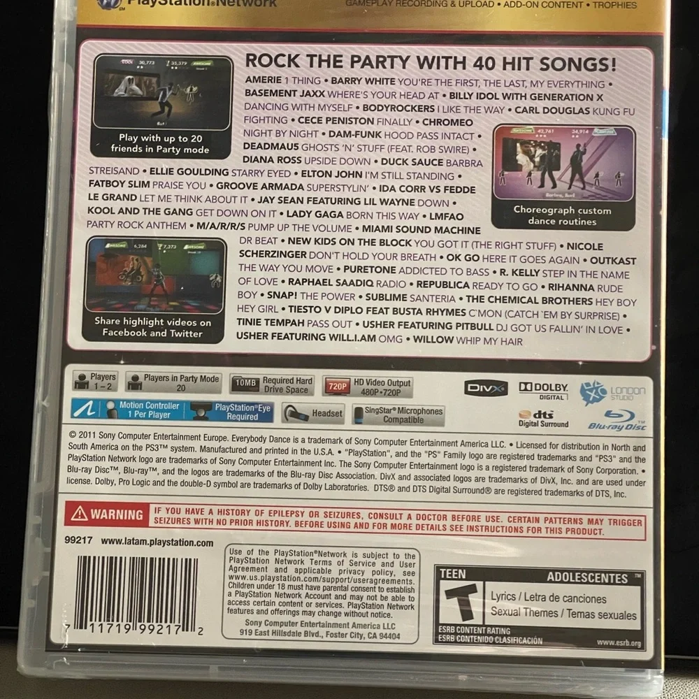 Everybody Dance: Favoritos (PS3) PlayStation: 40 Hit Songs Game! ** New SEALED.